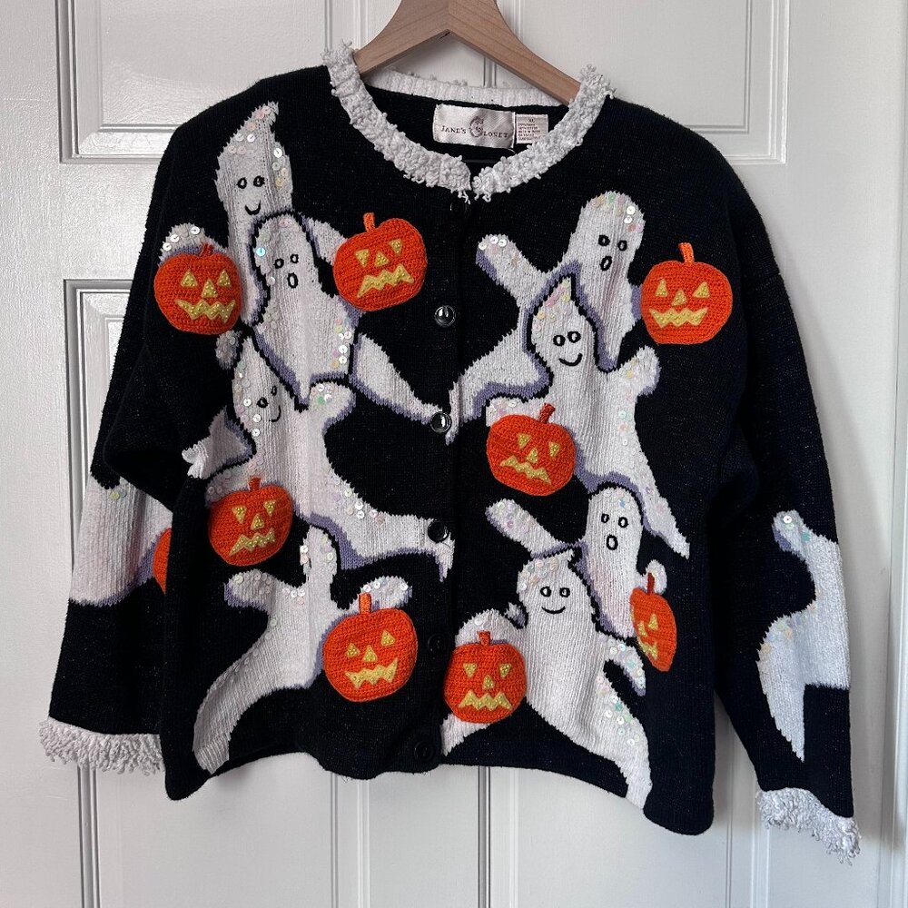 Vintage - Halloween Cardigan  - XL